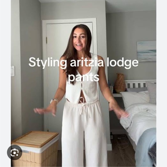 Aritzia Wilfred The Lodge Pant Crepette Light Birch - Picture 3 of 11